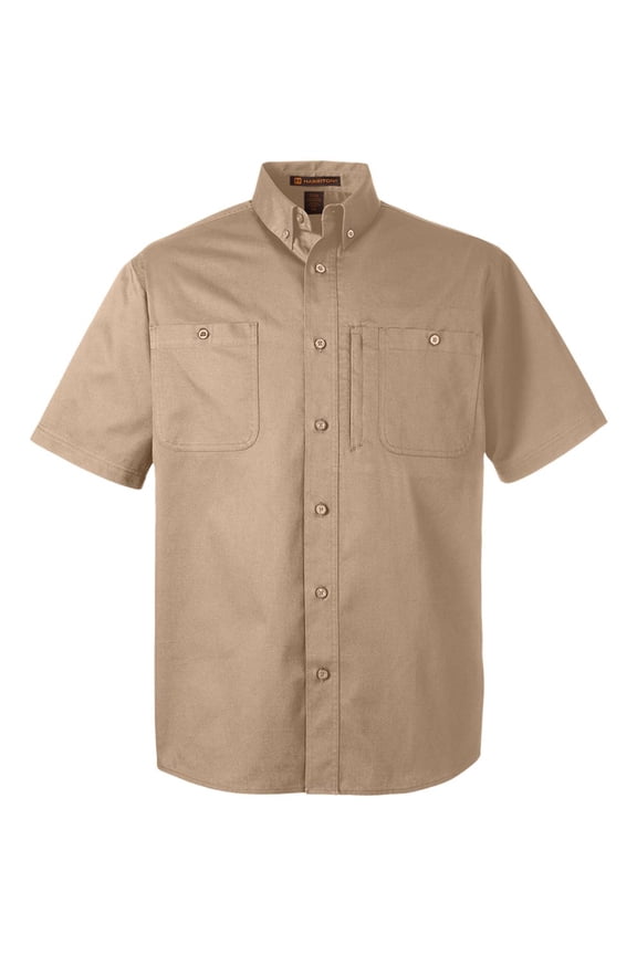 M585 Men's Advantage IL Short Sleeve Work Shirt-Khaki-4XL