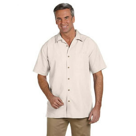 Harriton Men's Barbados Textured Camp Shirt