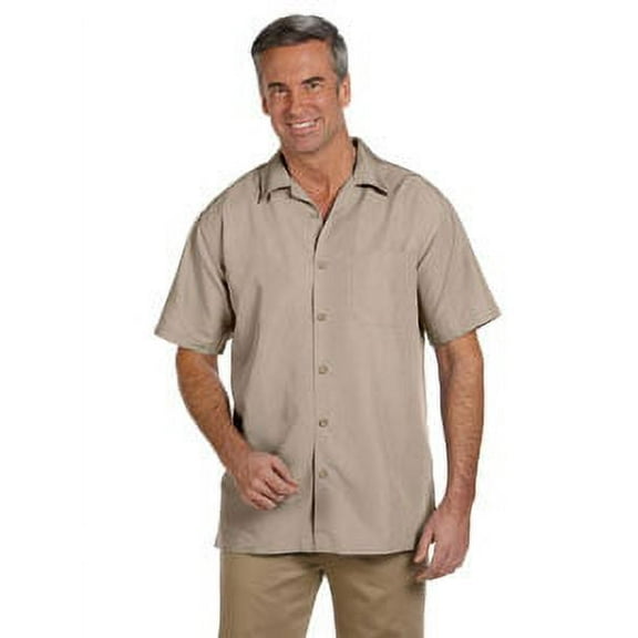 Harriton Men's Barbados Textured Camp Shirt