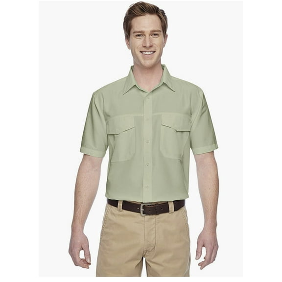 M580 Harriton Men's Key West Short-Sleeve Performance Staff Shirt Green Mist S