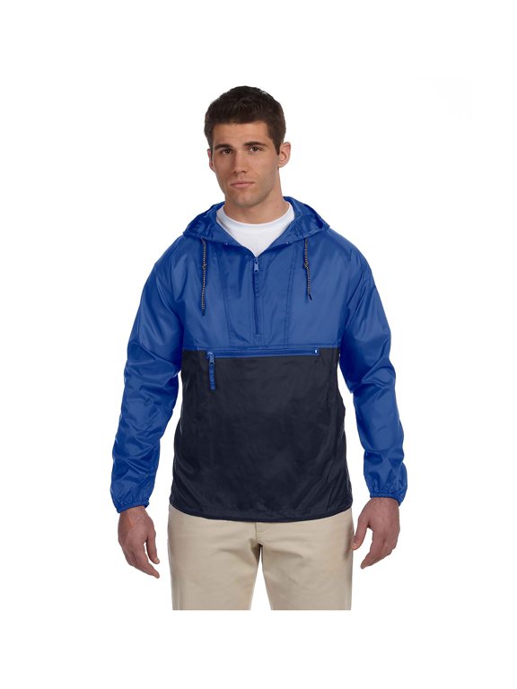 Men's Nylon Packable Pullover Hooded Jacket, Style M750