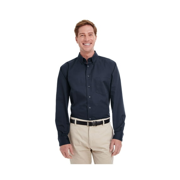 Harriton Men's Tall 100% Cotton Long-Sleeve Twill Shirt , Style M581T