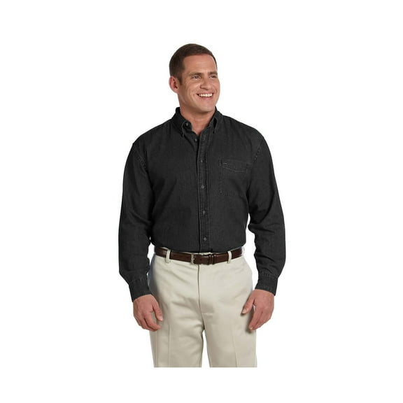 Harriton Men's Tall 6.5 Oz. Long-Sleeve Denim Shirt, Style M550T