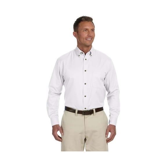 Harriton Men's Tall Easy Blend? Long-Sleeve Twill Shirt, Style M500T