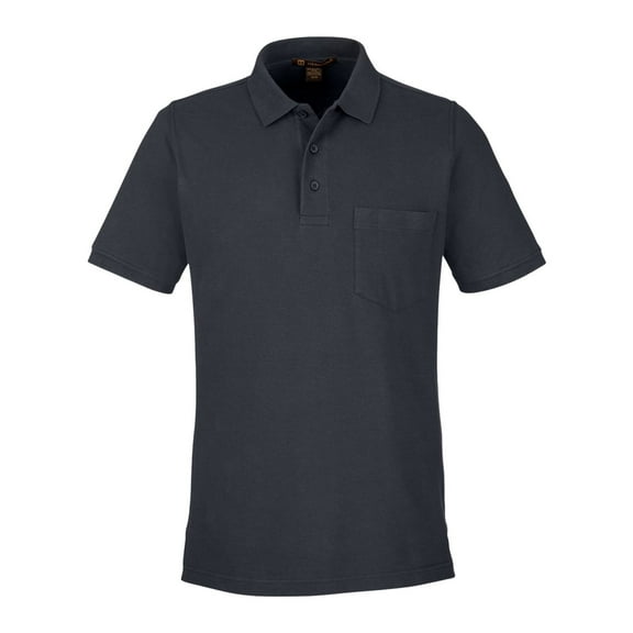 Harriton M205P Men's Valiant Cotton Snag Protect Pocket Polo-Dark Charcoal-L