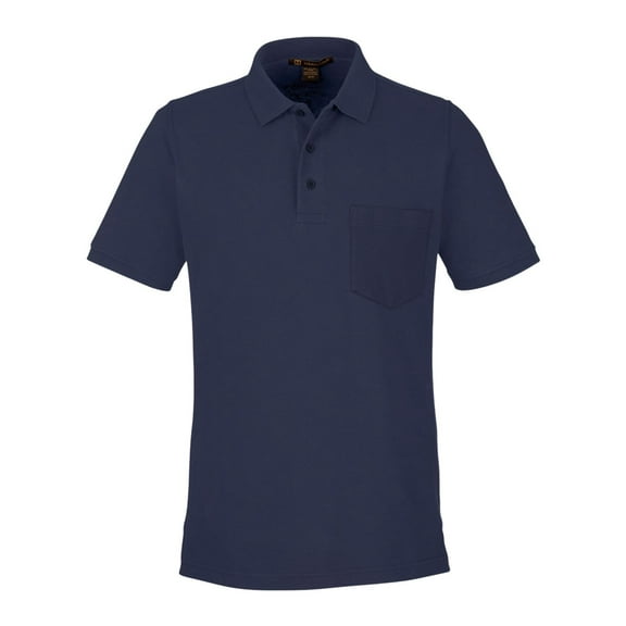 Harriton M205P Men's Valiant Cotton Snag Protect Pocket Polo-Dark Navy-4XL