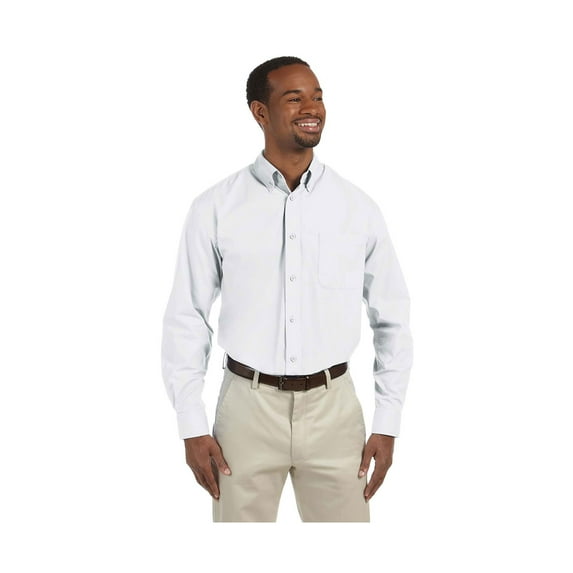 Harriton Men's Value Poplin DTM Buttons Dress Shirt, Style M510
