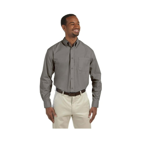 Harriton Men's Value Poplin DTM Buttons Dress Shirt, Style M510