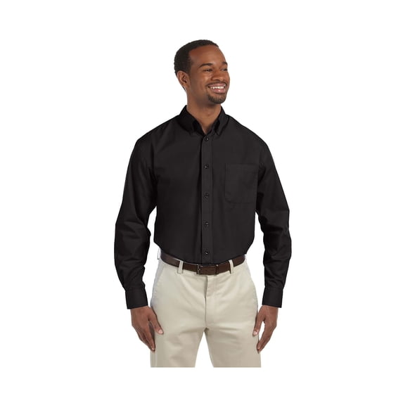 Harriton Men's Value Poplin DTM Buttons Dress Shirt, Style M510