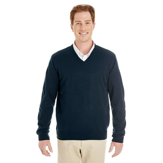 "Harriton Pilbloc V-Neck Sweater (M420) Dark Navy, 6XL"