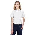 thumbnail image 1 of Harriton M600SW Button Down Dress Shirt Women's Short-Sleeve Oxford with Stain-Release, 1 of 3