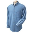 thumbnail image 1 of Harriton M550T Men's Tall Long Sleeve Denim Shirt-Light Denim-2XLT, 1 of 3
