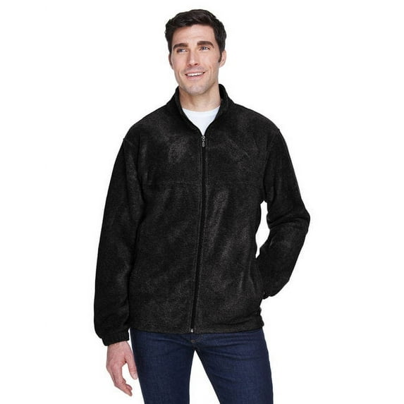 Harriton M990T Men's Tall Full-Zip Fleece-Black-3XLT