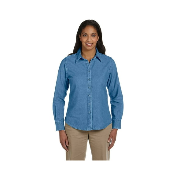 Harriton Women's Spread Collar Denim Shirt, Style M550W