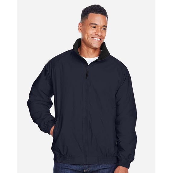Harriton Womens Fleece-Lined Nylon Jacket M740 4X-Large Navy/Black
