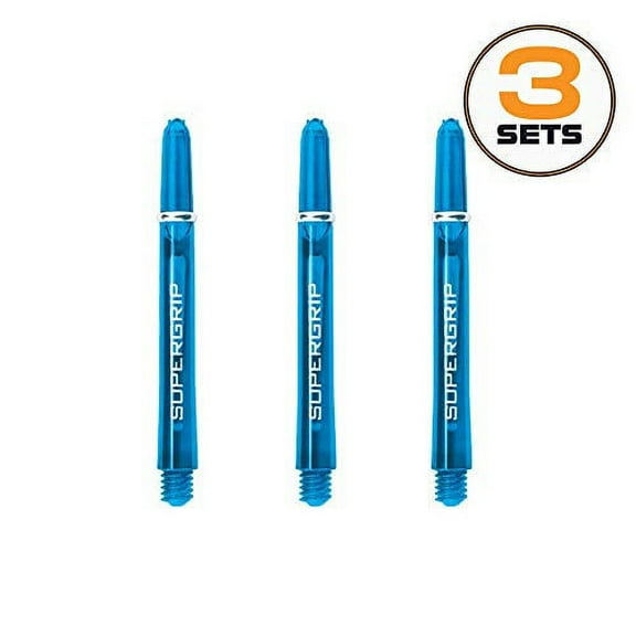 Harrows Supergrip Short Dart Shafts, Polycarbonate Stems, Machined Rings, Aqua (3 Sets)