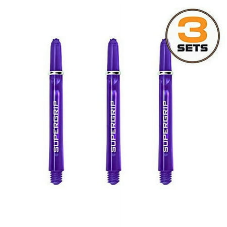 Harrows Supergrip Short Dart Shafts, Polycarbonate Stems, Machined Rings, Purple (3 Sets)