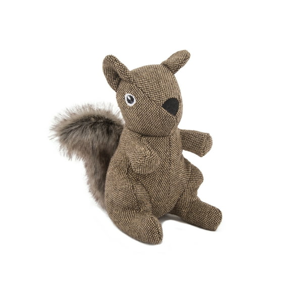 Harry Barker Plush Squirrel Squeaker Dog Toy, Brown, O/S