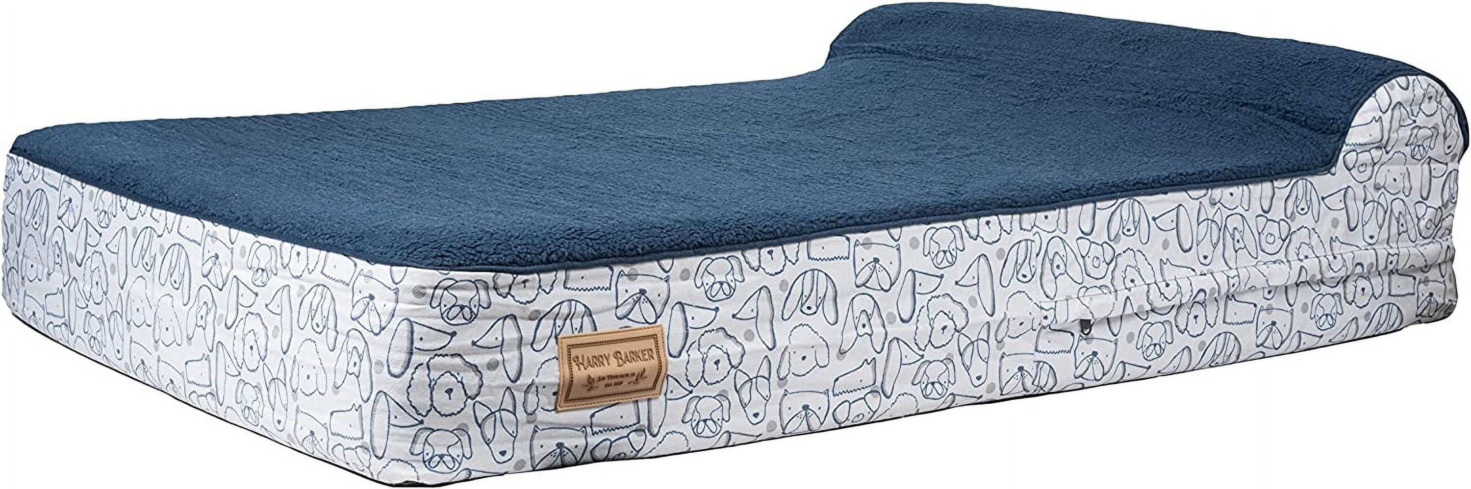 Harry Barker Premium Waterproof Orthopedic Pet Bed, 11 Inches Thick, Blue, Large