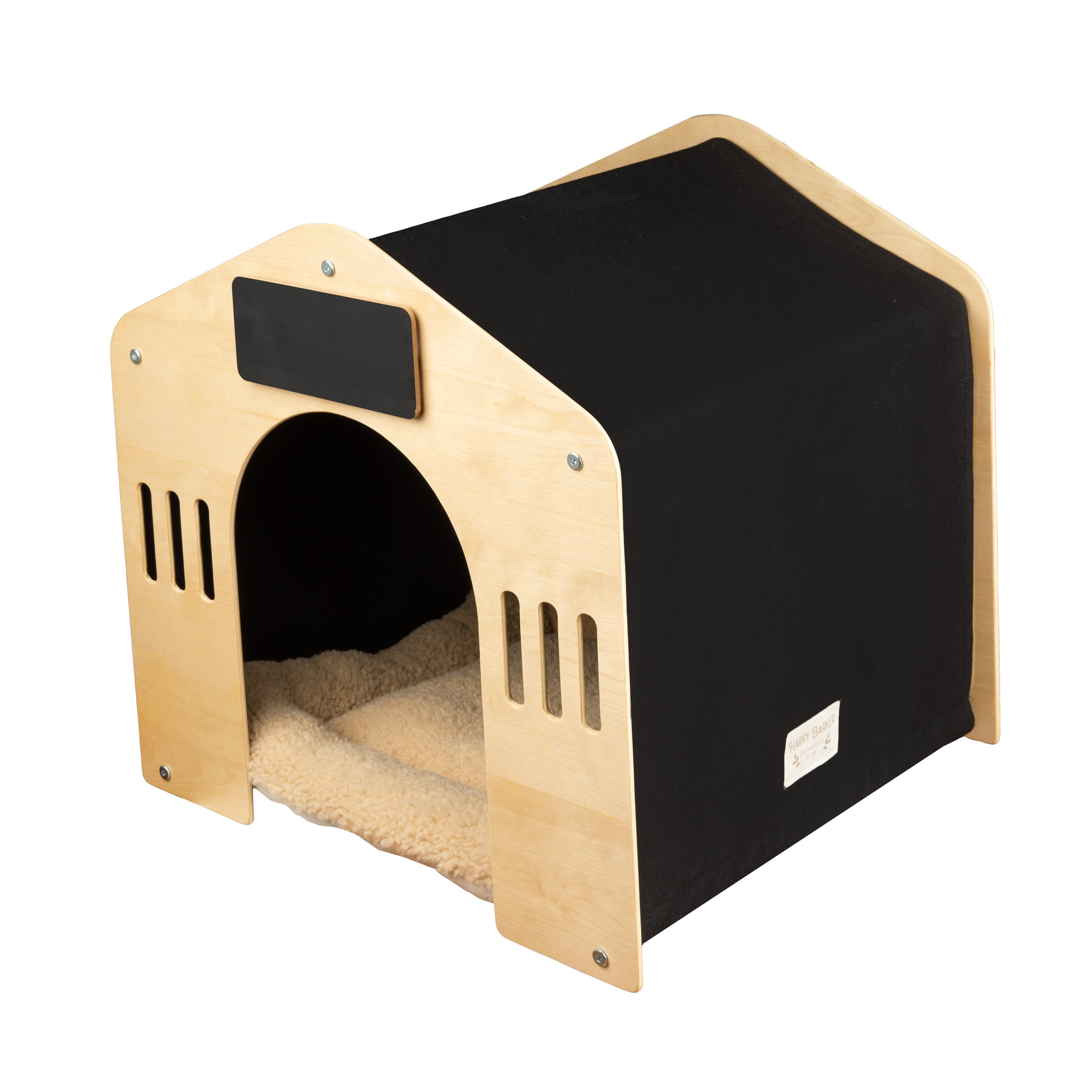 Harry Barker Wooden Pet House, Cat Cube, Brown - Walmart.com