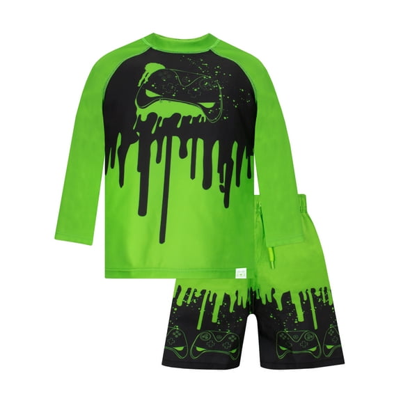 Harry Bear Boys Gaming Swim Set Green Sizes 6-14