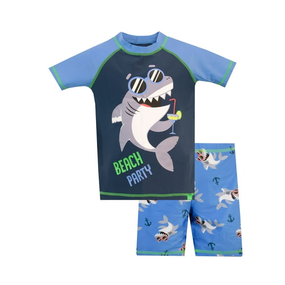 Harry Bear Boys Shark Beach Party Swimset Sizes 3T-8