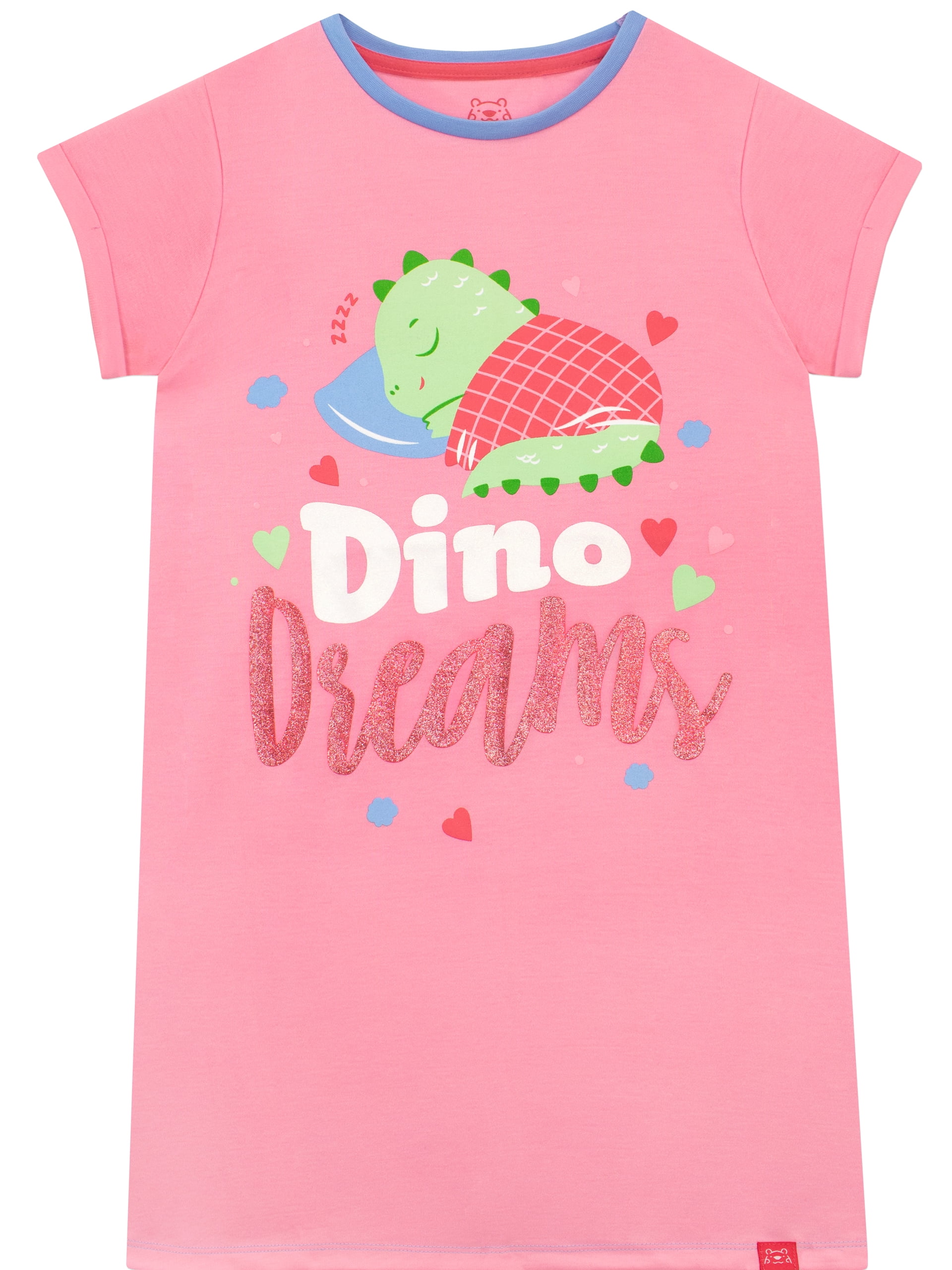 Harry Bear Girls Dinosaur Short Sleeve Nightdress Sizes 2T6