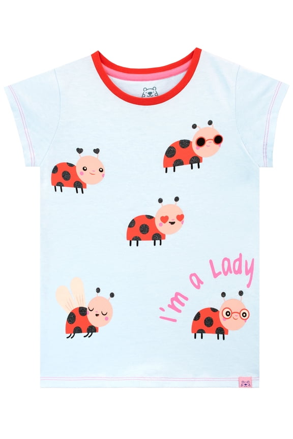 Girls Ladybird Short Sleeve T-Shirt Sizes 2T-6