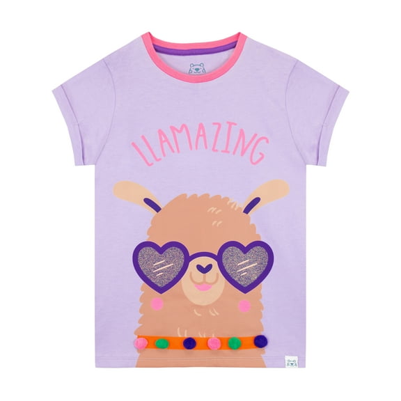 Harry Bear Girls Llama Sunglasses Short Sleeve T-Shirt Sizes 4-10