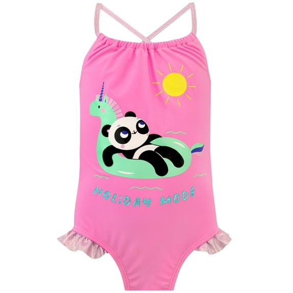 Harry Bear Girls Panda Holiday Mode Swimsuit Sizes 4-12