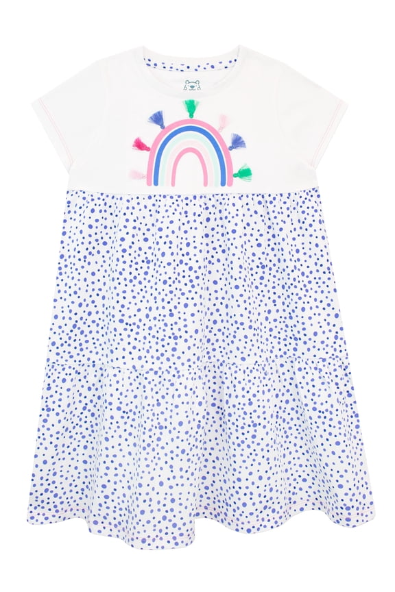 Girls Rainbow Short Sleeve Dress Sizes 3T-8