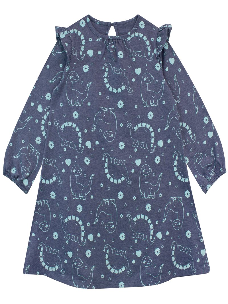 long sleeve dinosaur dress Harry Bear Girs Dinosaur Long Sleeve Dress Sizes 3T-8