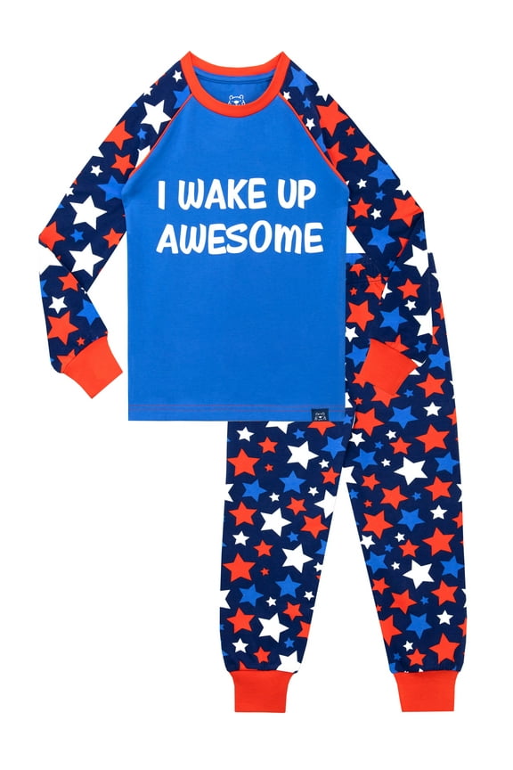 Wake Up Awesome Long Sleeve Pajamas Sizes 2T-6