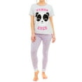 thumbnail image 1 of Harry Bear Womens Panda Eyes Short Sleeve Pajamas Sizes XS-XXL, 1 of 3