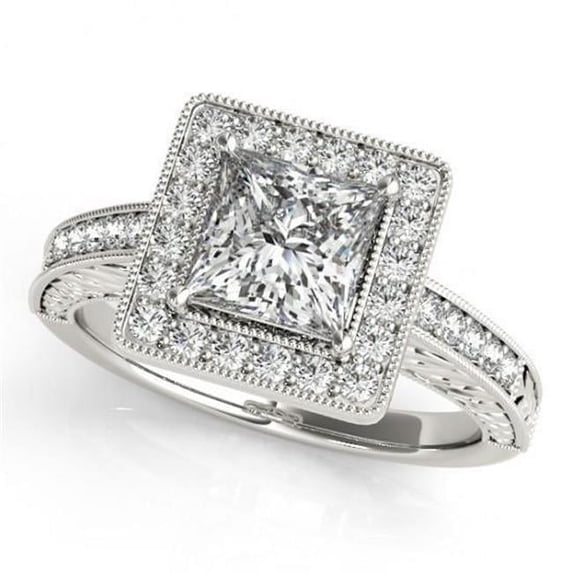Harry Chad Enterprises 10276 1.5 CT Solitaire with Accents Gold 14K Halo Diamonds Engagement Ring