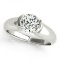 thumbnail image 1 of Harry Chad Enterprises 10359 Half Bezel 1 CT Diamond Solitaire Engagement Ring, 14K White Gold - Size 6.5, 1 of 1