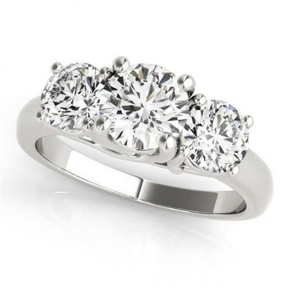 Harry Chad Enterprises 10408 2 CT Three Stone Round Diamond Engagement Ring, 14K Solid Gold - Size 6.5