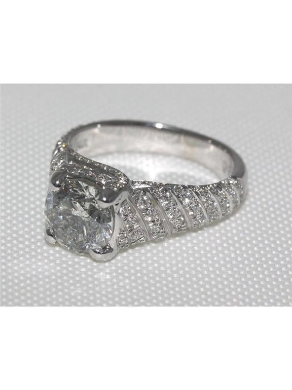 Enterprises 1199 3.50 CT Diamond Engagement Micro Pave Gold Ring, Size 6.5