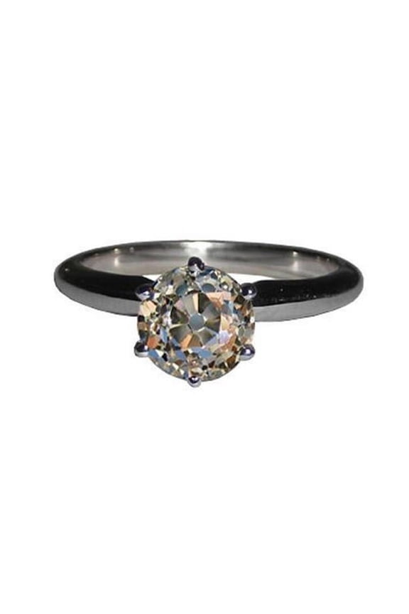 Enterprises 12785 1 CT Old Miner Diamond Solitaire Engagement Ring, 14K White Gold - Size 6.5