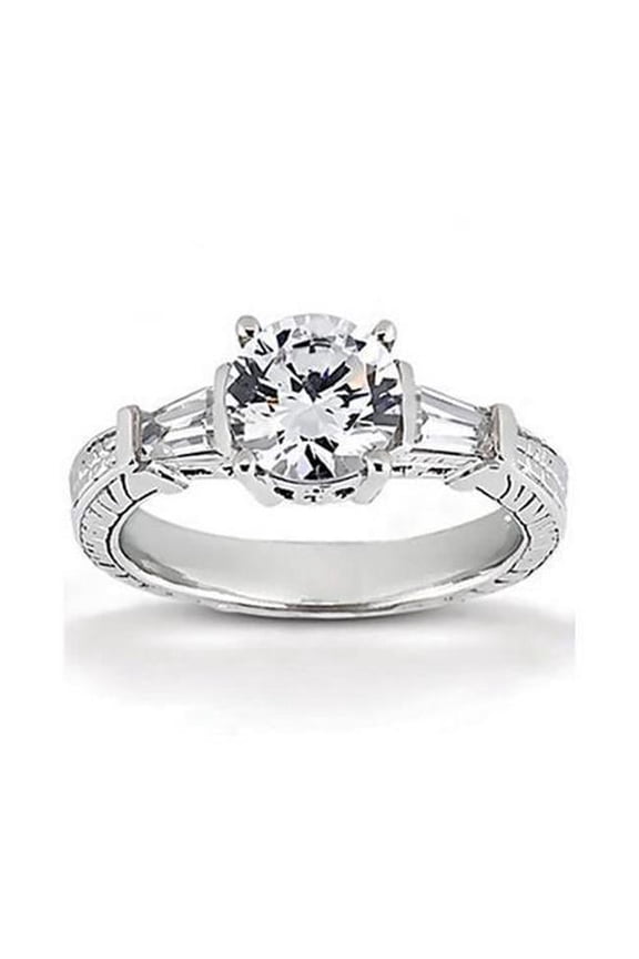 Enterprises 13211 2.01 CT White Gold Diamond Anniversary Three Stone Ring, Size 6.5