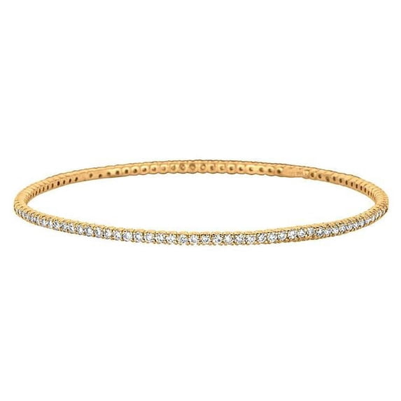 Harry Chad Enterprises 14751 2.57 CT Round Brilliant Diamond Yellow Gold Bangle