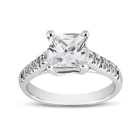 Harry Chad Enterprises 14795 1.50 CT 14K Princess & Round Diamond Wedding Anniversary Ring - White Gold