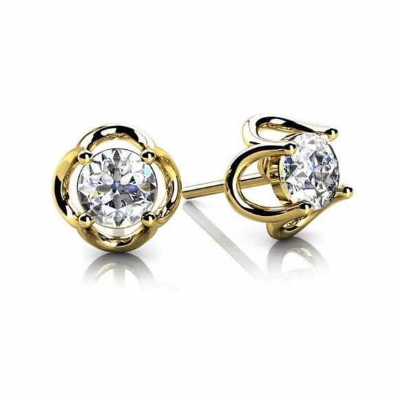 Harry Chad Enterprises 19001 14K Yellow Gold Jewelry Womens Diamond Stud Earring