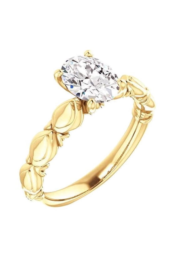 Enterprises 19506 1.50 CT Oval Diamond Anniversary Solitaire Ring, 14K Yellow Gold - Size 6.5