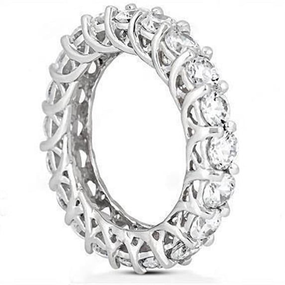 Harry Chad Enterprises 19636 3 CT Womens Diamonds Eternity Wedding Band - White Gold