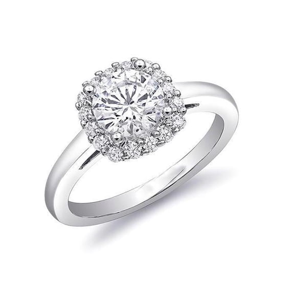 Harry Chad Enterprises 20576 1.50 CT Diamond Engagement Halo Ring, 14K White Gold - Size 6.5