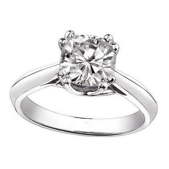 Harry Chad Enterprises 2068 Cushion Diamond 1 CT Solitaire Engagement Ring, 14K White Gold - Size 6.5