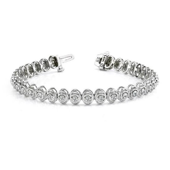 Harry Chad Enterprises 22323 4.50 CT 14K White Gold Round Cut Diamond Womens Tennis Bracelet