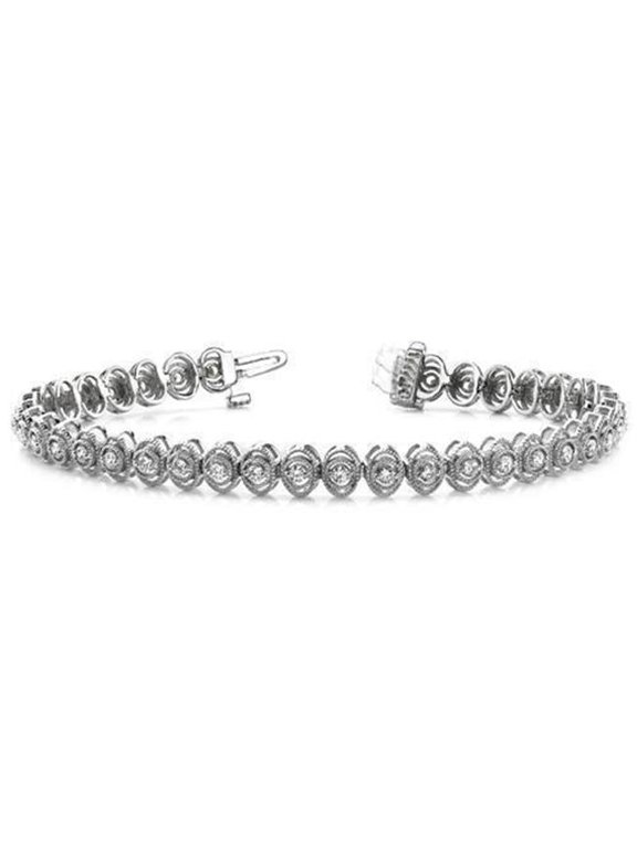 Enterprises 22338 5 CT Small Round Cut Diamonds 14K White Gold Tennis Bracelet
