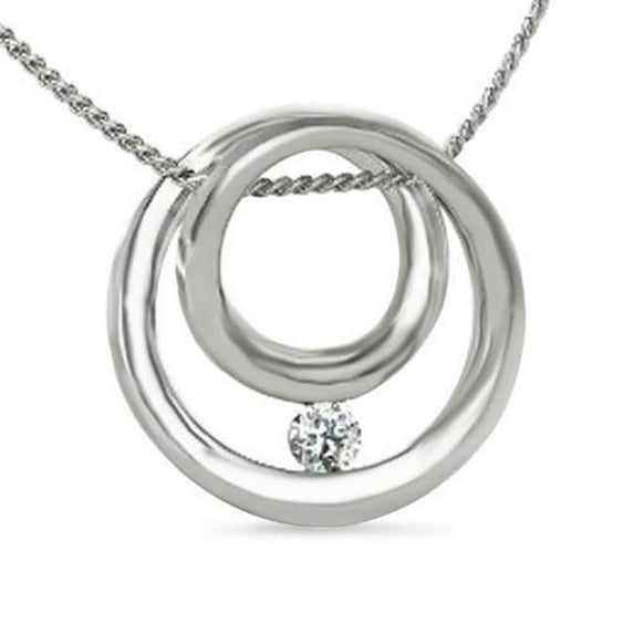Harry Chad Enterprises 22619 0.75 CT Solitaire Round Cut Diamond Pendant Necklace - 14K White Gold